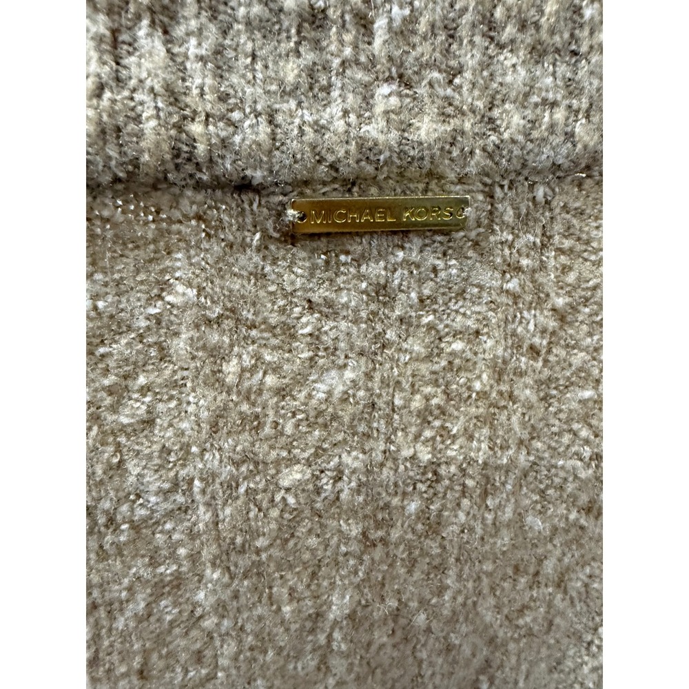 Michael Kors Womens Tan Ribbed Boucle Open Front Cardigan Sweater Size M - Picture 5 of 5